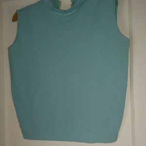 Vintage Exmoor Aqua Blue Sleeveless Top Size Large